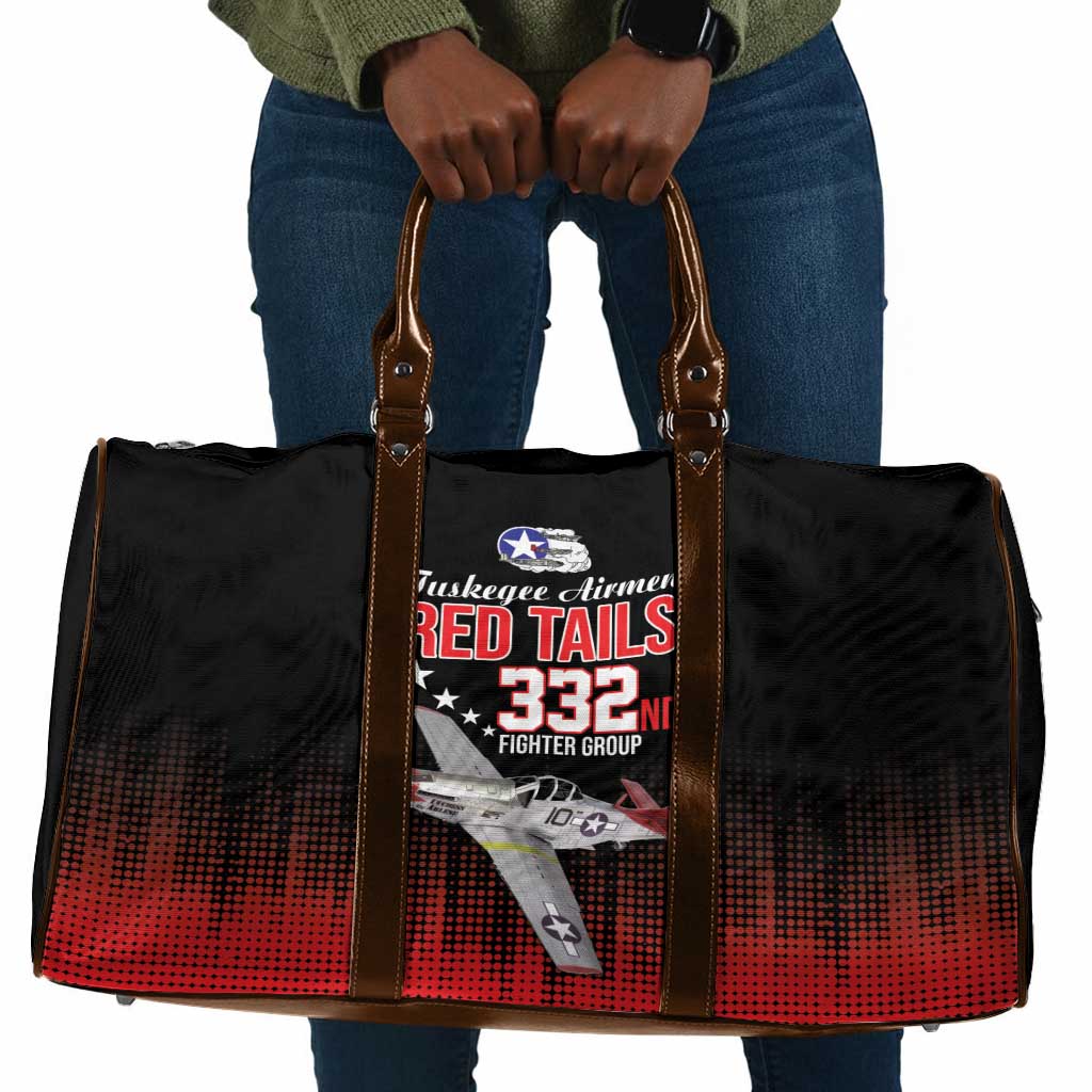Tuskegee Red Tails Airmen WWII Tribute Travel Bag 332nd Fighter Group - Black