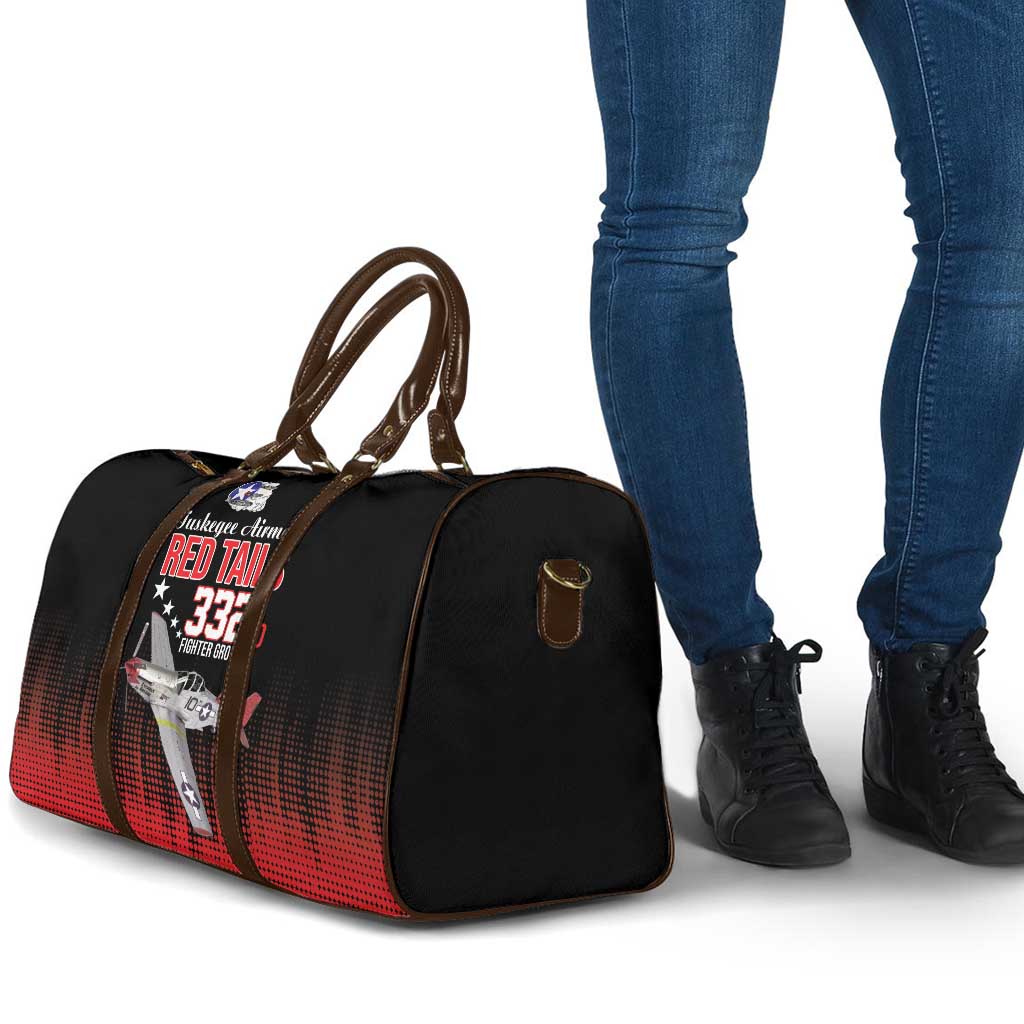 Tuskegee Red Tails Airmen WWII Tribute Travel Bag 332nd Fighter Group - Black