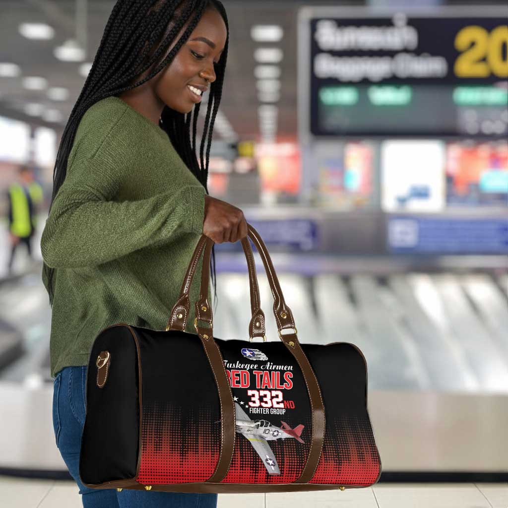 Tuskegee Red Tails Airmen WWII Tribute Travel Bag 332nd Fighter Group - Black