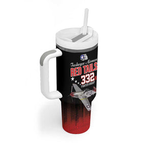 Tuskegee Red Tails Airmen WWII Tribute Tumbler With Handle 332nd Fighter Group - Black - African Pride