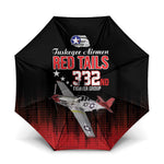 Tuskegee Red Tails Airmen WWII Tribute Umbrella 332nd Fighter Group - Black