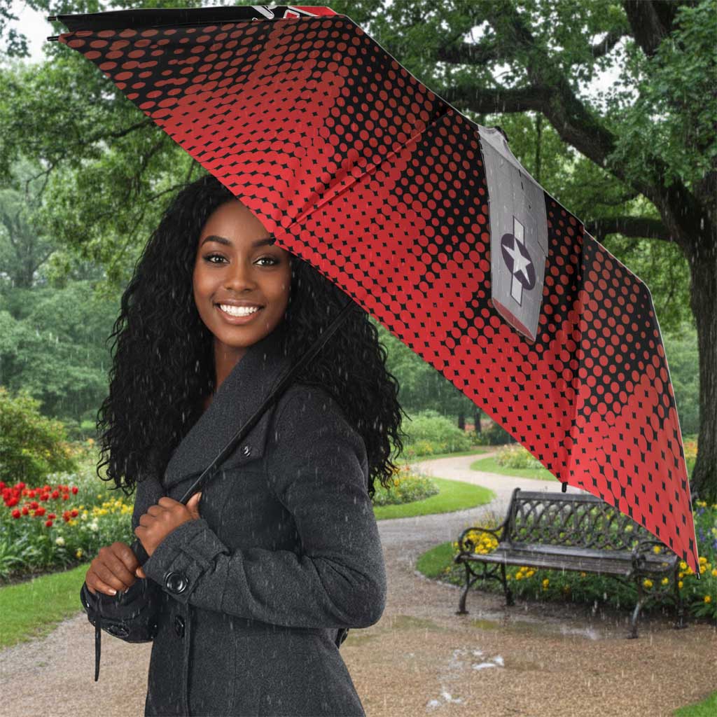 Tuskegee Red Tails Airmen WWII Tribute Umbrella 332nd Fighter Group - Black