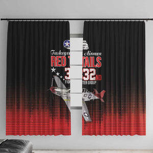 Tuskegee Red Tails Airmen WWII Tribute Window Curtain 332nd Fighter Group - Black - African Pride