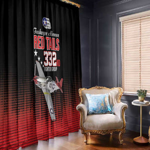 Tuskegee Red Tails Airmen WWII Tribute Window Curtain 332nd Fighter Group - Black - African Pride