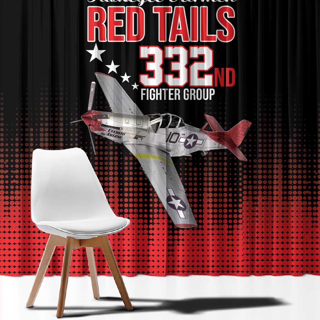 Tuskegee Red Tails Airmen WWII Tribute Window Curtain 332nd Fighter Group - Black - African Pride