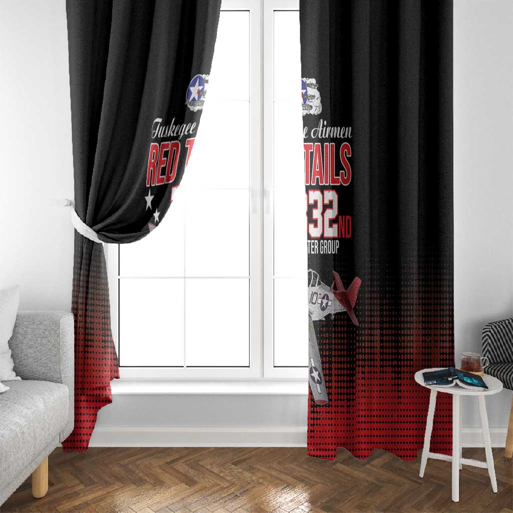 Tuskegee Red Tails Airmen WWII Tribute Window Curtain 332nd Fighter Group - Black - African Pride