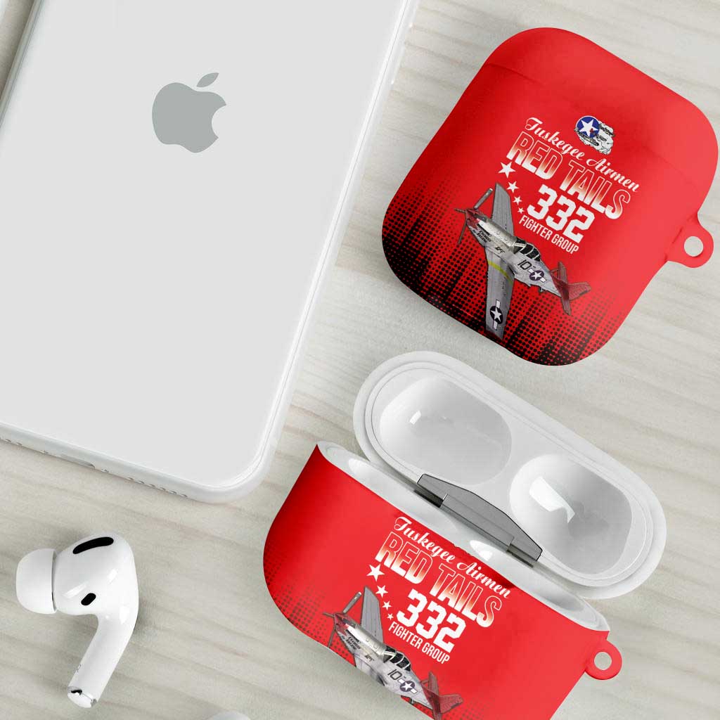 Tuskegee Red Tails Airmen WWII Tribute AirPods Case 332nd Fighter Group - Red