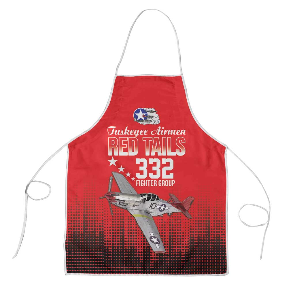 Tuskegee Red Tails Airmen WWII Tribute Apron 332nd Fighter Group - Red