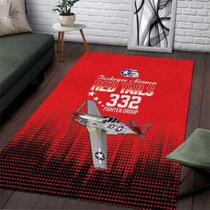 Tuskegee Red Tails Airmen WWII Tribute Area Rug 332nd Fighter Group - Red - African Pride