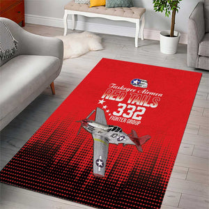 Tuskegee Red Tails Airmen WWII Tribute Area Rug 332nd Fighter Group - Red - African Pride