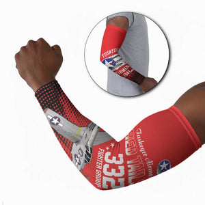 Tuskegee Red Tails Airmen WWII Tribute Arm Sleeves 332nd Fighter Group - Red
