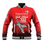 Tuskegee Red Tails Airmen WWII Tribute Baseball Jacket 332nd Fighter Group - Red - African Pride