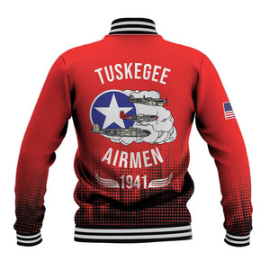 Tuskegee Red Tails Airmen WWII Tribute Baseball Jacket 332nd Fighter Group - Red - African Pride
