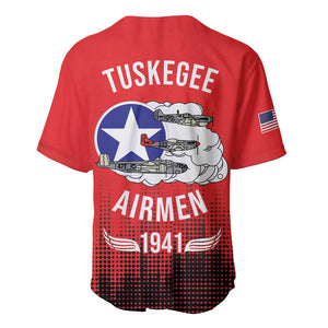 Tuskegee Red Tails Airmen WWII Tribute Baseball Jersey 332nd Fighter Group - Red - African Pride