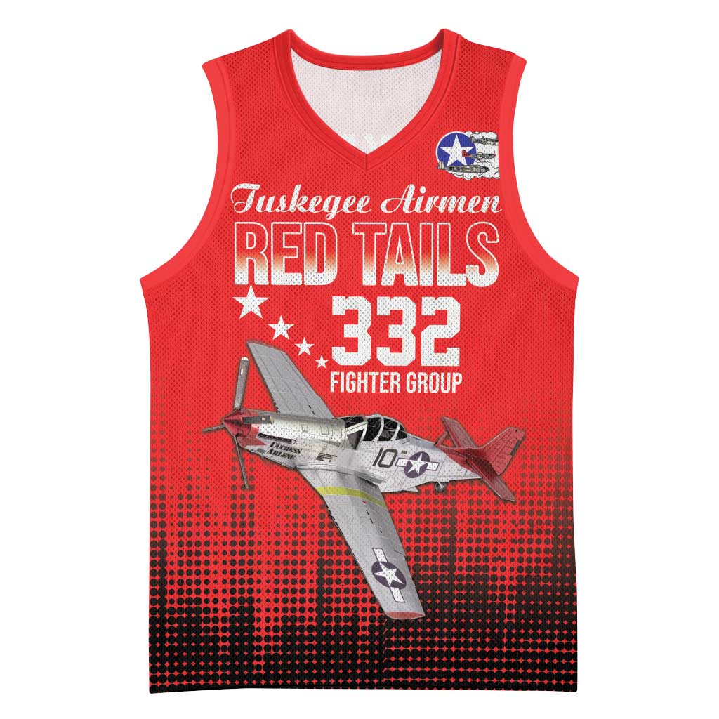 Tuskegee Red Tails Airmen WWII Tribute Basketball Jersey 332nd Fighter Group - Red - African Pride