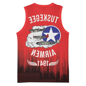 Tuskegee Red Tails Airmen WWII Tribute Basketball Jersey 332nd Fighter Group - Red - African Pride