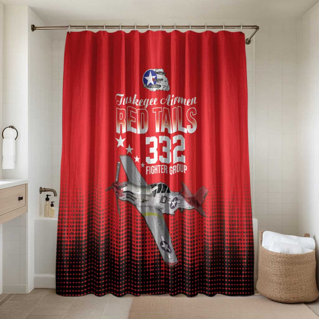 Tuskegee Red Tails Airmen WWII Tribute Bathroom Set 332nd Fighter Group - Red