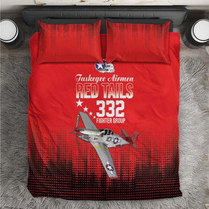 Tuskegee Red Tails Airmen WWII Tribute Bedding Set 332nd Fighter Group - Red - African Pride