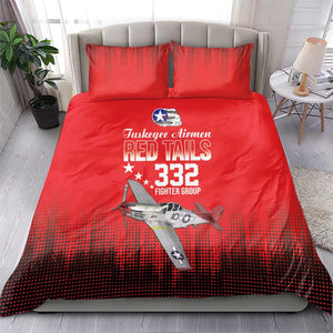 Tuskegee Red Tails Airmen WWII Tribute Bedding Set 332nd Fighter Group - Red - African Pride
