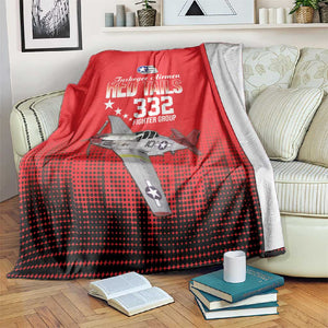 Tuskegee Red Tails Airmen WWII Tribute Blanket 332nd Fighter Group - Red - African Pride