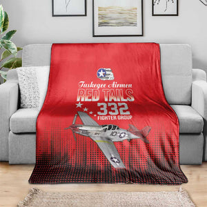Tuskegee Red Tails Airmen WWII Tribute Blanket 332nd Fighter Group - Red - African Pride