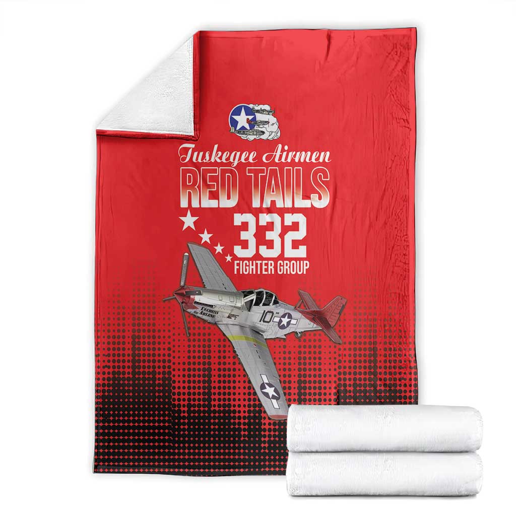 Tuskegee Red Tails Airmen WWII Tribute Blanket 332nd Fighter Group - Red - African Pride