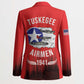 Tuskegee Red Tails Airmen WWII Tribute Blazer 332nd Fighter Group - Red