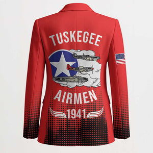 Tuskegee Red Tails Airmen WWII Tribute Blazer 332nd Fighter Group - Red