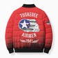 Tuskegee Red Tails Airmen WWII Tribute Bomber Puffer Jacket 332nd Fighter Group - Red