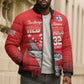 Tuskegee Red Tails Airmen WWII Tribute Bomber Puffer Jacket 332nd Fighter Group - Red