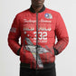 Tuskegee Red Tails Airmen WWII Tribute Bomber Puffer Jacket 332nd Fighter Group - Red