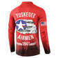 Tuskegee Red Tails Airmen WWII Tribute Button Sweatshirt 332nd Fighter Group - Red