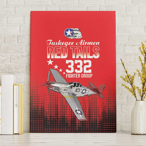 Tuskegee Red Tails Airmen WWII Tribute Canvas Wall Art 332nd Fighter Group - Red - African Pride