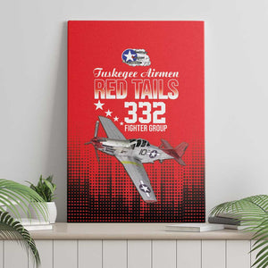 Tuskegee Red Tails Airmen WWII Tribute Canvas Wall Art 332nd Fighter Group - Red - African Pride
