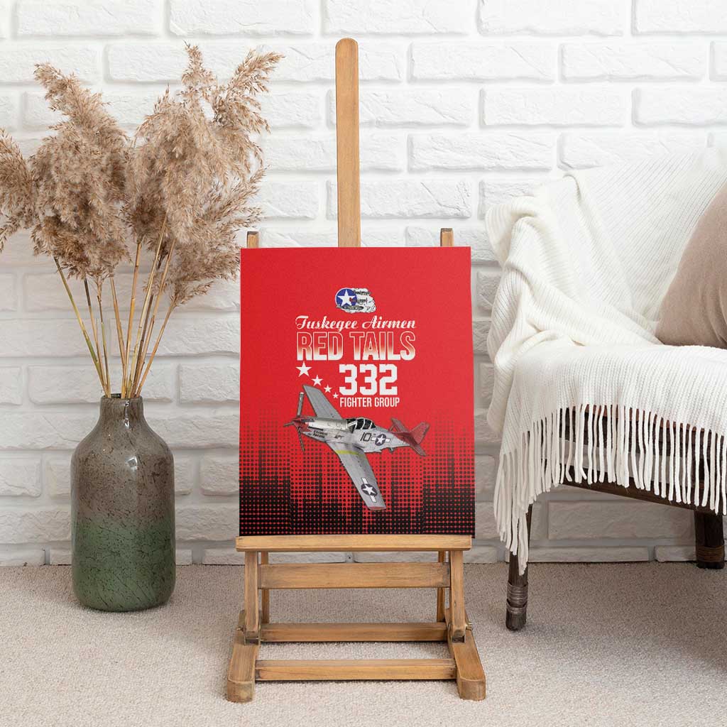 Tuskegee Red Tails Airmen WWII Tribute Canvas Wall Art 332nd Fighter Group - Red - African Pride