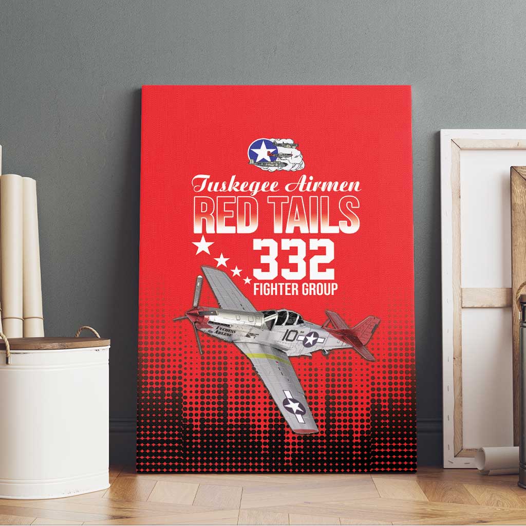 Tuskegee Red Tails Airmen WWII Tribute Canvas Wall Art 332nd Fighter Group - Red - African Pride