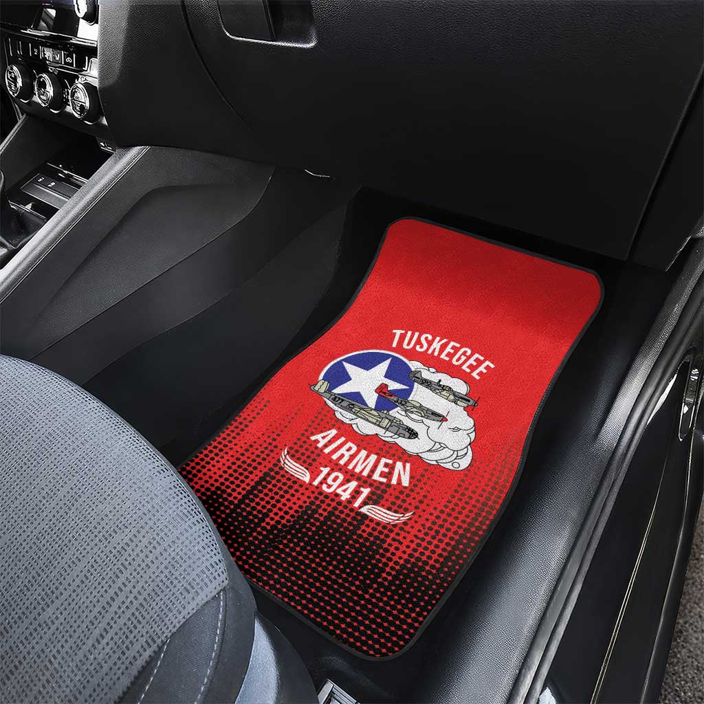 Tuskegee Red Tails Airmen WWII Tribute Car Mats 332nd Fighter Group - Red - African Pride