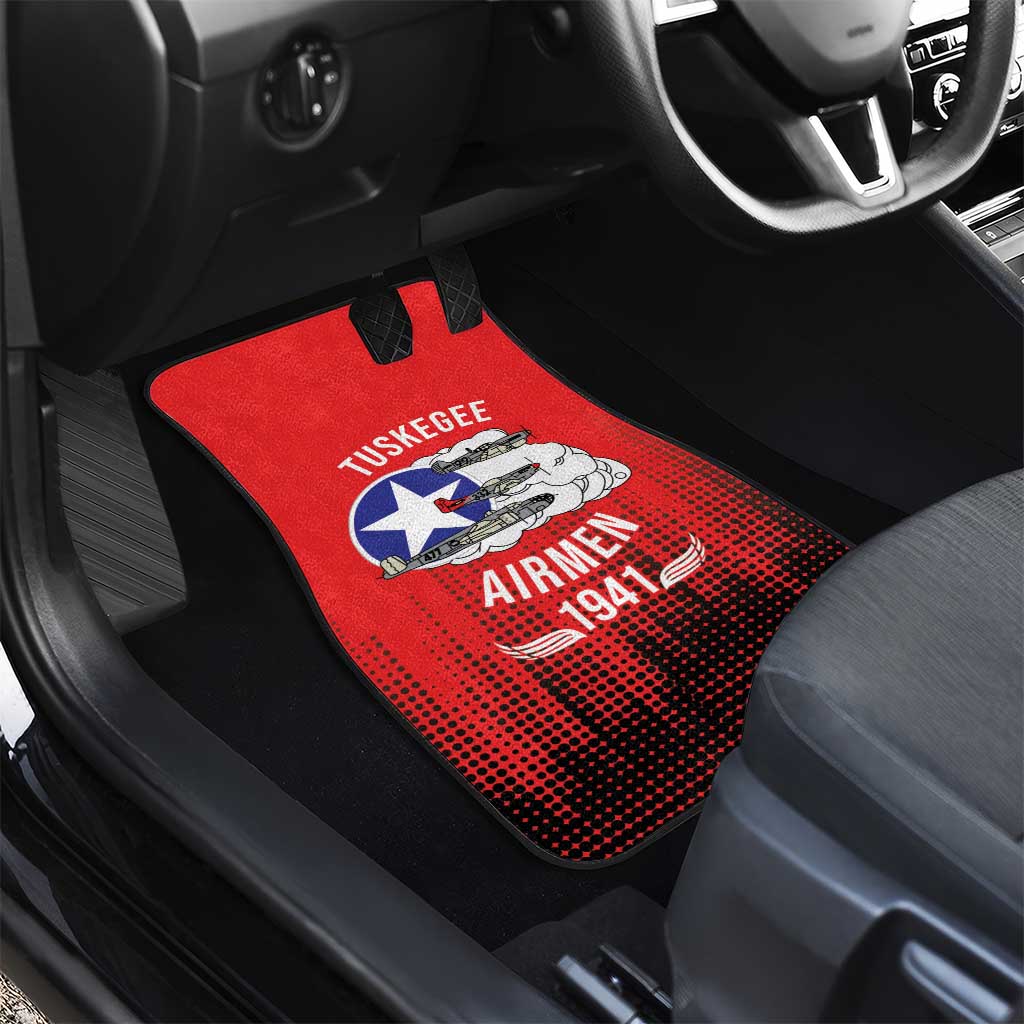 Tuskegee Red Tails Airmen WWII Tribute Car Mats 332nd Fighter Group - Red - African Pride