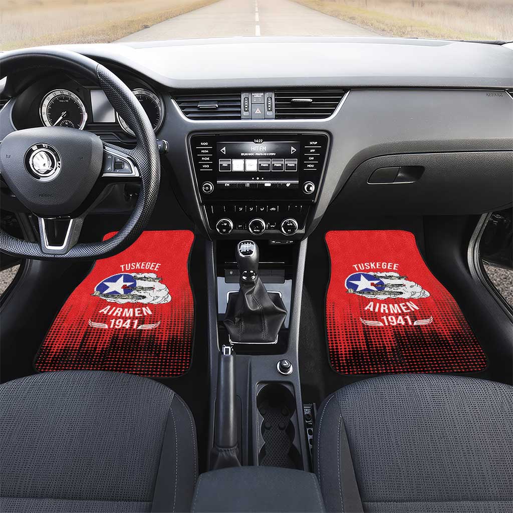 Tuskegee Red Tails Airmen WWII Tribute Car Mats 332nd Fighter Group - Red - African Pride