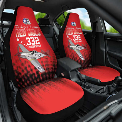 Tuskegee Red Tails Airmen WWII Tribute Car Seat Cover 332nd Fighter Group - Red - African Pride