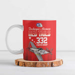 Tuskegee Red Tails Airmen WWII Tribute Ceramic Mug 332nd Fighter Group - Red