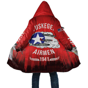 Tuskegee Red Tails Airmen WWII Tribute Cloak 332nd Fighter Group - Red