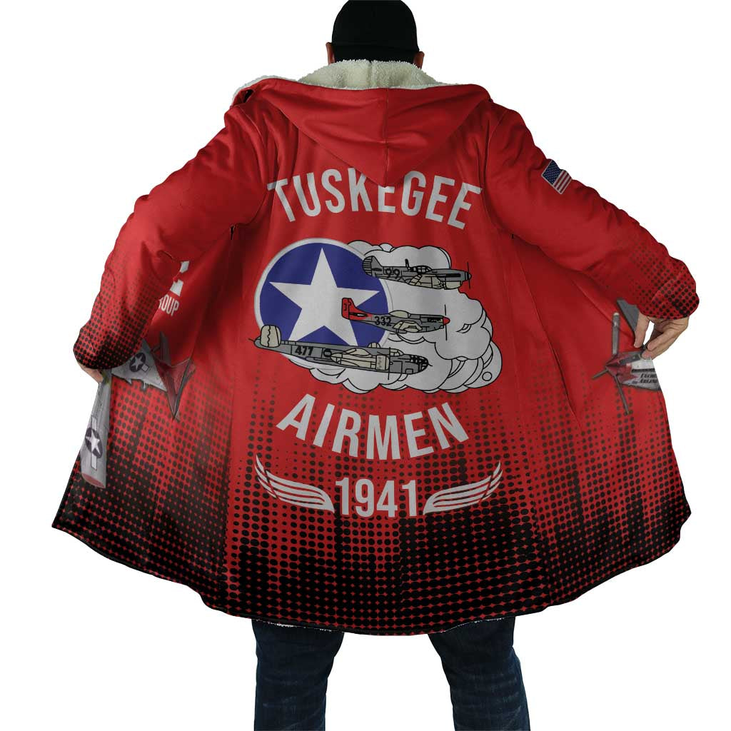 Tuskegee Red Tails Airmen WWII Tribute Cloak 332nd Fighter Group - Red