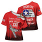 Tuskegee Red Tails Airmen WWII Tribute Cross Shoulder Shirt 332nd Fighter Group - Red