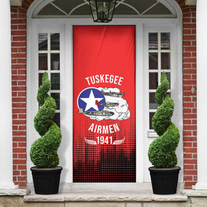 Tuskegee Red Tails Airmen WWII Tribute Door Cover 332nd Fighter Group - Red