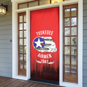 Tuskegee Red Tails Airmen WWII Tribute Door Cover 332nd Fighter Group - Red