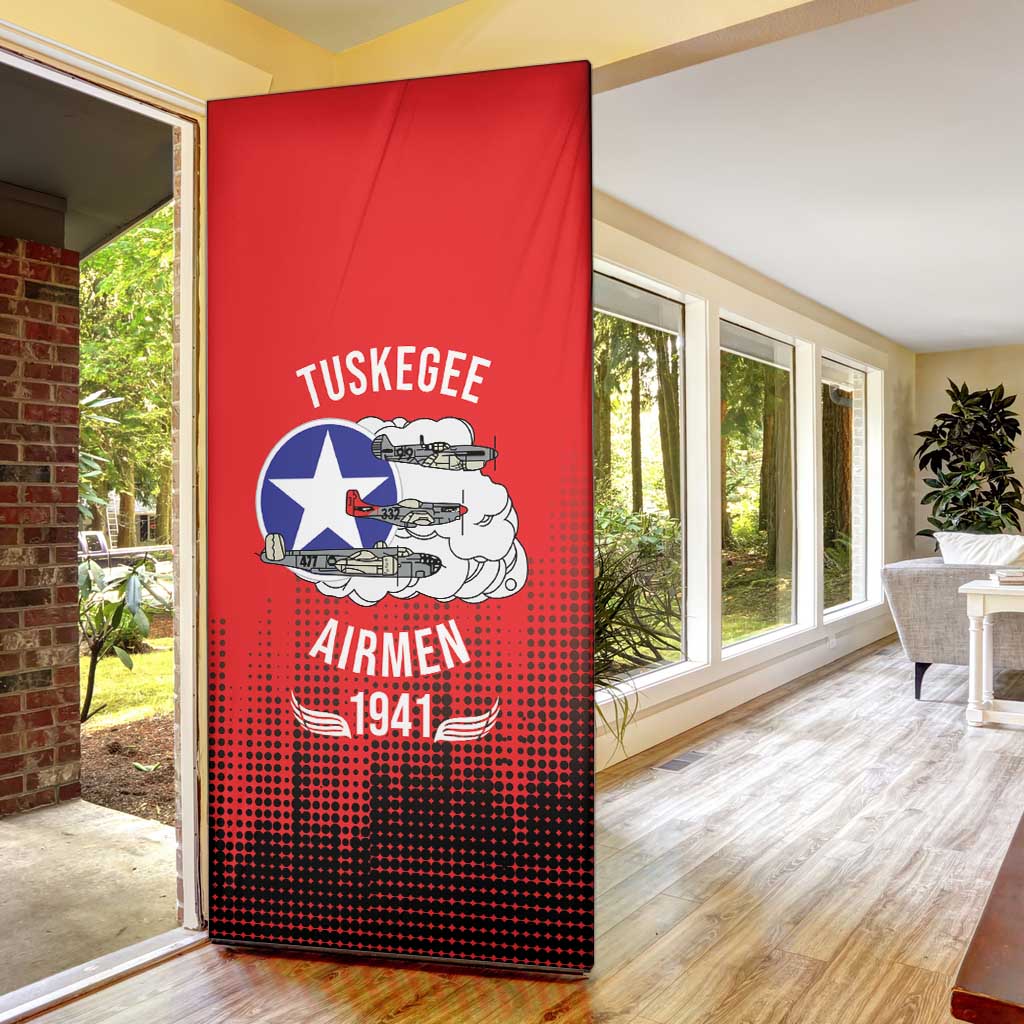 Tuskegee Red Tails Airmen WWII Tribute Door Cover 332nd Fighter Group - Red