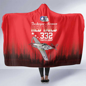 Tuskegee Red Tails Airmen WWII Tribute Hooded Blanket 332nd Fighter Group - Red - African Pride