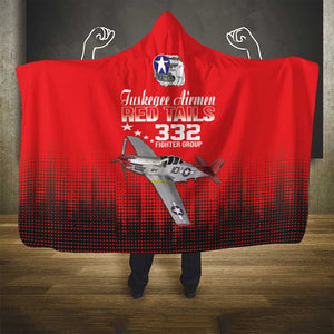 Tuskegee Red Tails Airmen WWII Tribute Hooded Blanket 332nd Fighter Group - Red - African Pride