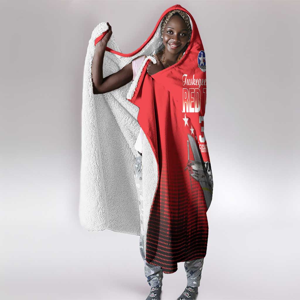 Tuskegee Red Tails Airmen WWII Tribute Hooded Blanket 332nd Fighter Group - Red - African Pride